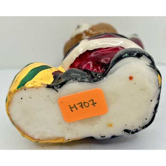 Vintage Santa Teddy Bear Christmas Candle 4" SKU H707 - Picture 3 of 3